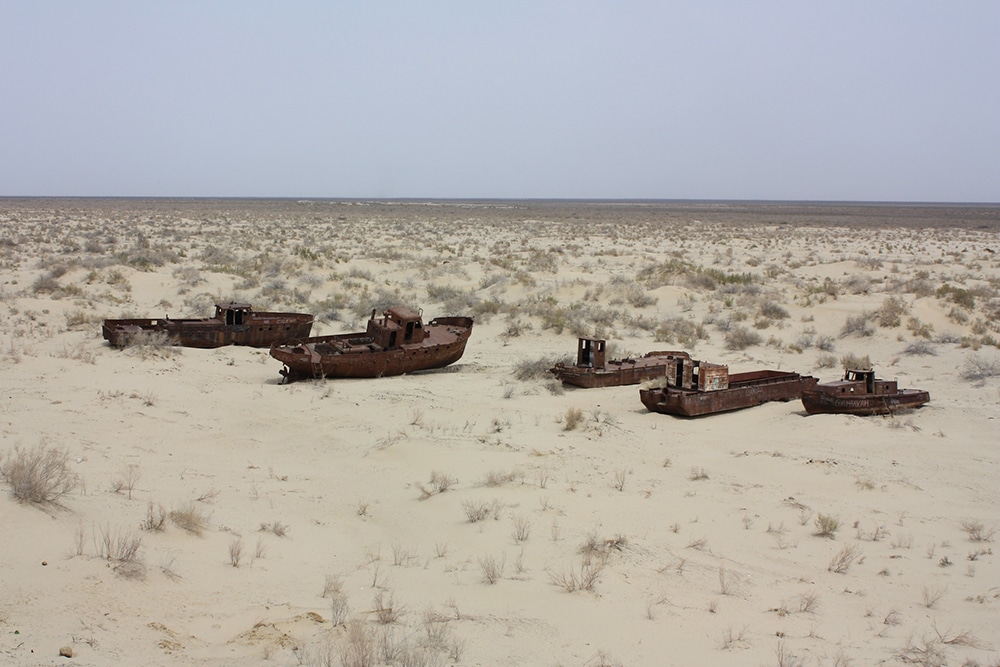 cotton monoculture has desolated communities like Moynaq, Aral Sea, Uzbekistan